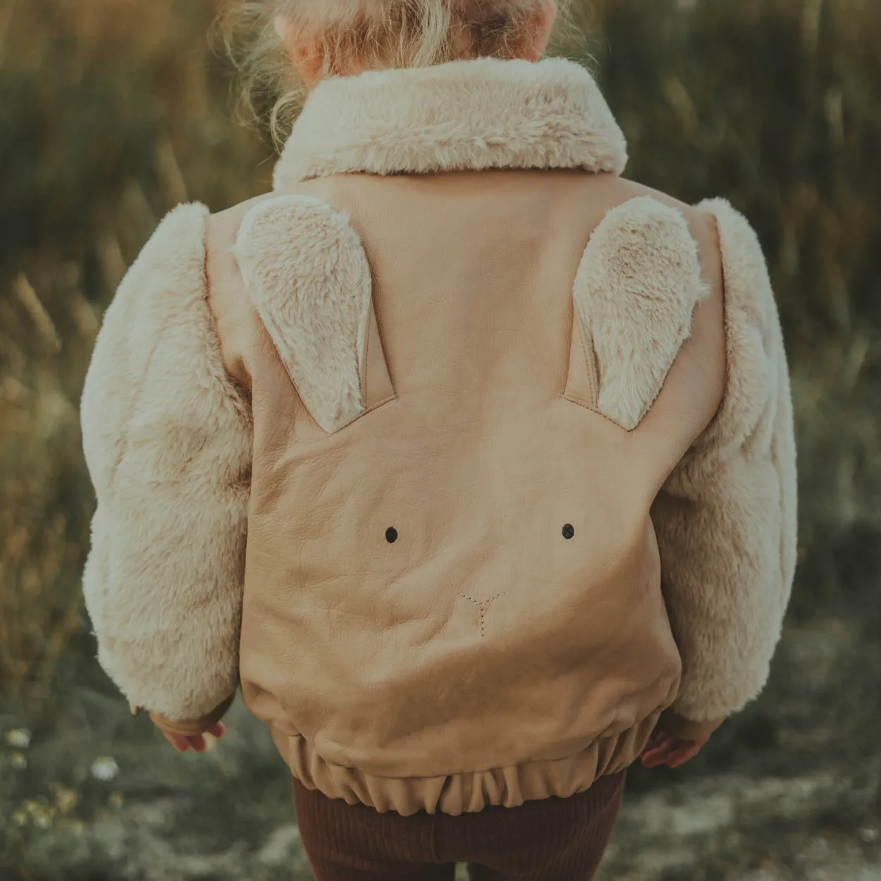 Yuki Leather Jacket | Fluffy Bunny | Light Rust Leather